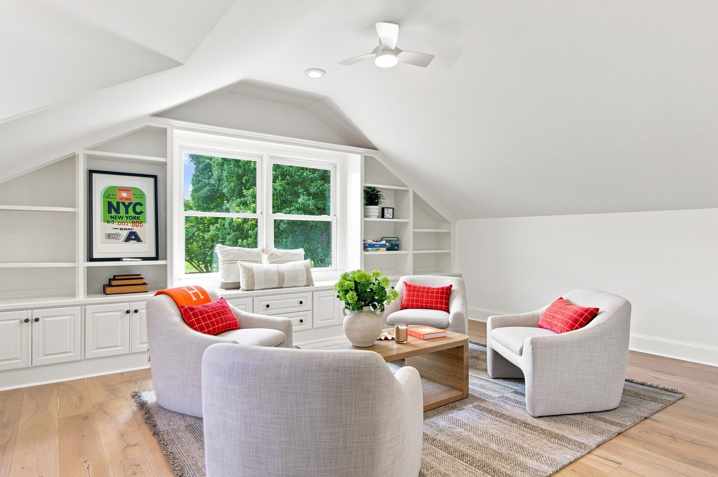 Upstairs lounge, natural light