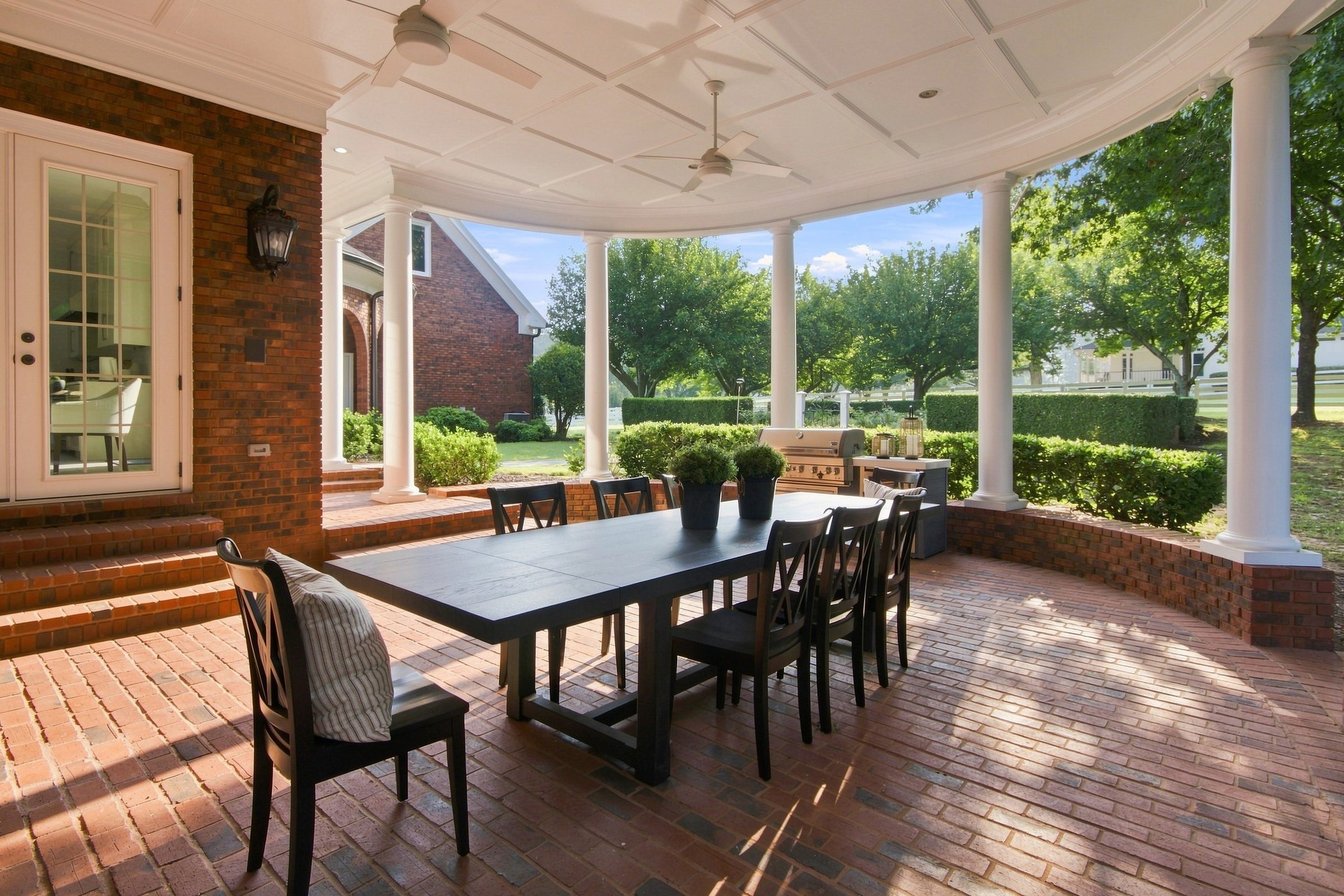 Covered outdoor dining patio